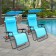 Set of 2 Oversized Zero Gravity Chair with Sunshade and Drink Tray - Pacific Blue
