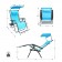 Set of 2 Oversized Zero Gravity Chair with Sunshade and Drink Tray - Pacific Blue