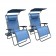 Set of 2 Oversized Zero Gravity Chair with Sunshade and Drink Tray - Blue