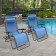 Set of 2 Oversized Zero Gravity Chair with Sunshade and Drink Tray - Blue