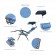 Set of 2 Oversized Zero Gravity Chair with Sunshade and Drink Tray - Blue