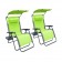 Set of 2 Oversized Zero Gravity Chair with Sunshade and Drink Tray - Lime Green