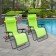 Set of 2 Oversized Zero Gravity Chair with Sunshade and Drink Tray - Lime Green