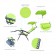 Set of 2 Oversized Zero Gravity Chair with Sunshade and Drink Tray - Lime Green