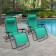 Set of 2 Oversized Zero Gravity Chair with Sunshade and Drink Tray - Green