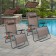Set of 2 Oversized Zero Gravity Chair with Sunshade and Drink Tray - Brown Mesh