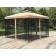 120 Inch x 120 Inch Metal Gazebo With Double Roof And Netting