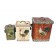 Iron Storage Boxes with Rooster Pattern (Set of 3)