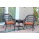 3pc Santa Maria Espresso Wicker Chair Set - Orange Cushions