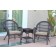 3pc Santa Maria Espresso Wicker Chair Set - Tan Cushions