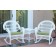 3pc Santa Maria White Rocker Wicker Chair Set - Sage Green Cushions