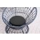 Papasan Espresso Wicker Swivel Chair and Table Set with Black Cushions