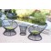 Papasan Espresso Wicker Swivel Chair and Table Set with Sage Green Cushions
