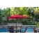 6.5FT x 10FT Aluminum Patio Market Umbrella Tilt with Crank - Red Fabric/Black Pole
