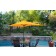 6.5FT x 10FT Aluminum Patio Market Umbrella Tilt with Crank - Yellow Fabric/Black Pole