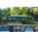 6.5FT x 10FT Aluminum Patio Market Umbrella Tilt with Crank - Turquoise Fabric/Bronze Pole