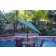 9ft. Aluminum Patio Market Umbrella Tilt with Crank - Turquoise Fabric/Black Pole