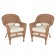 Honey Wicker Chair With CushionSet of  2