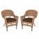 Honey Wicker Chair With CushionSet of  2