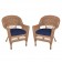 Honey Wicker Chair With CushionSet of  2