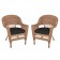 Honey Wicker Chair With CushionSet of  2