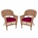 Honey Wicker Chair With CushionSet of  2