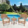 Honey Wicker Chair And End Table Set With Chair Cushion