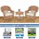 Honey Wicker Chair And End Table Set With Chair Cushion