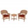 Honey Wicker Chair And End Table Set With Chair Cushion
