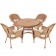 5pc Honey Wicker Dining Set With Cushions
