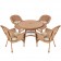 5pc Honey Wicker Dining Set With Cushions