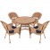 5pc Honey Wicker Dining Set With Cushions