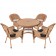 5pc Honey Wicker Dining Set With Cushions