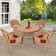 5pc Honey Wicker Dining Set With Cushions