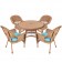 5pc Honey Wicker Dining Set With Cushions