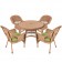 5pc Honey Wicker Dining Set With Cushions
