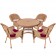 5pc Honey Wicker Dining Set With Cushions