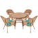 5pc Honey Wicker Dining Set With Cushions