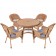 5pc Honey Wicker Dining Set With Cushions