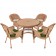5pc Honey Wicker Dining Set With Cushions