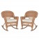 Honey Rocker Wicker Chair with Cushion -  Set of 2