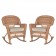 Honey Rocker Wicker Chair with Cushion -  Set of 2
