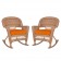 Honey Rocker Wicker Chair with Cushion -  Set of 2