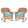 Honey Rocker Wicker Chair with Cushion -  Set of 2