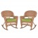Honey Rocker Wicker Chair with Cushion -  Set of 2