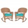 Honey Rocker Wicker Chair with Cushion -  Set of 2