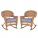 Honey Rocker Wicker Chair with Cushion -  Set of 2
