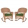 Honey Rocker Wicker Chair with Cushion -  Set of 2