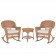 3pc Honey Rocker Wicker Chair Set With Cushion