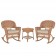 3pc Honey Rocker Wicker Chair Set With Cushion